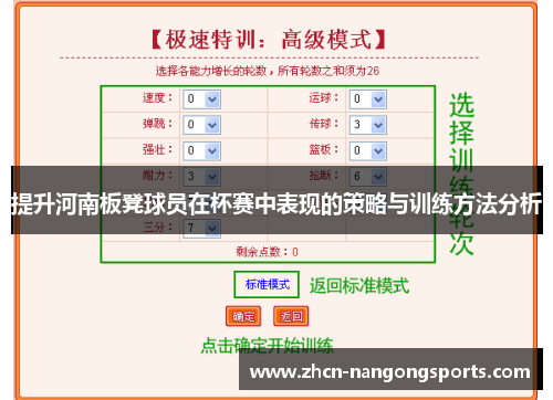 提升河南板凳球员在杯赛中表现的策略与训练方法分析